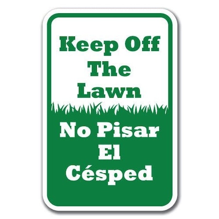 Signmission 18 in Height, 0.12 in Width, Aluminum, 12" x 18", A-1218 Keep Off Grass - NoPia A-1218 Keep Off Grass - NoPia